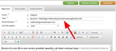 Invoeren title-tag in ons Site to Edit CMS